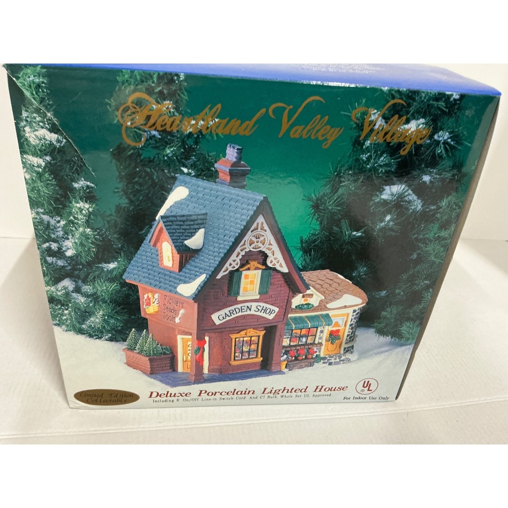 Heartland Valley Village Y2K Garden Shop Porcelain Lighted House Limited Edition